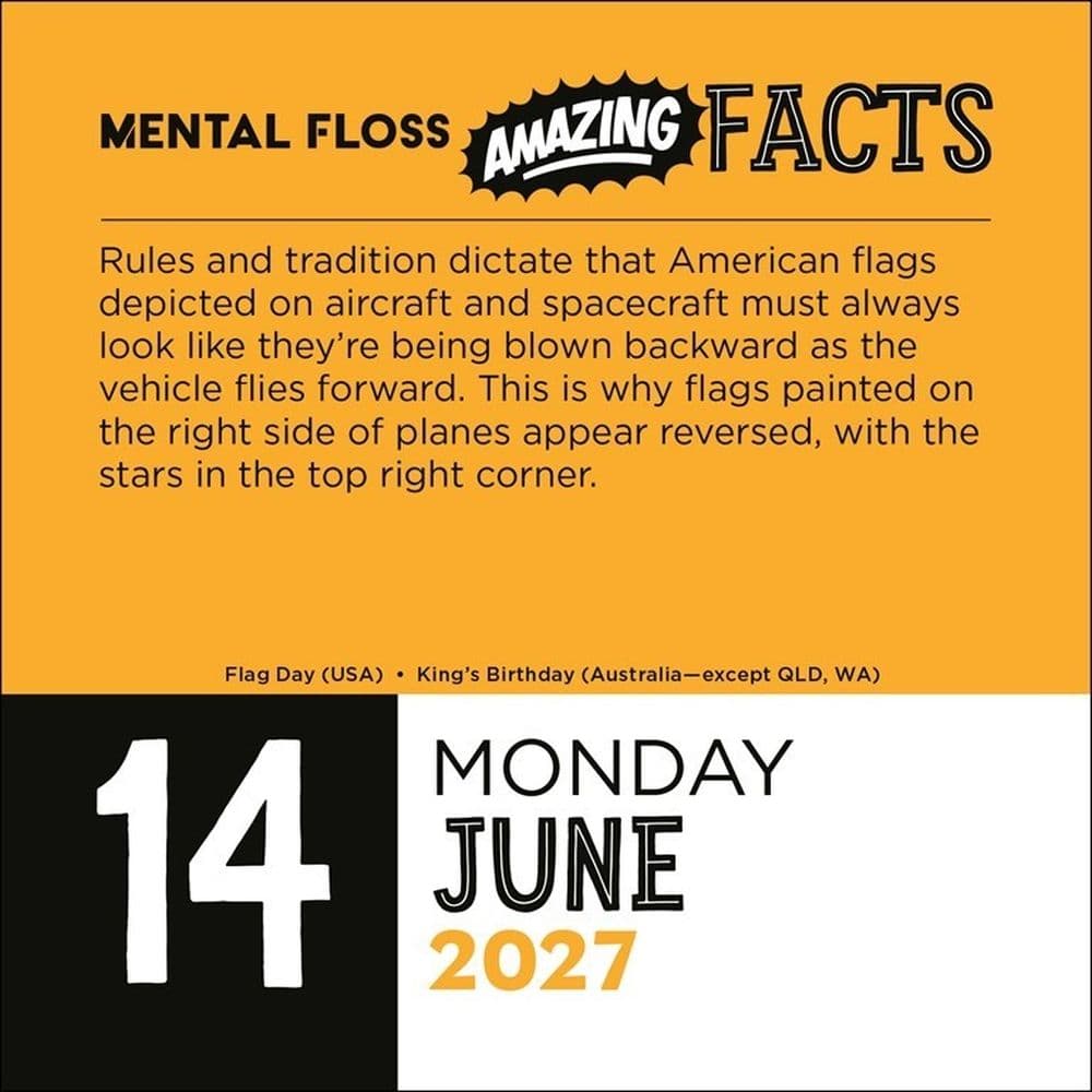 Mental Floss Amazing Facts 2027 Desk Calendar Fourth Alternate Image