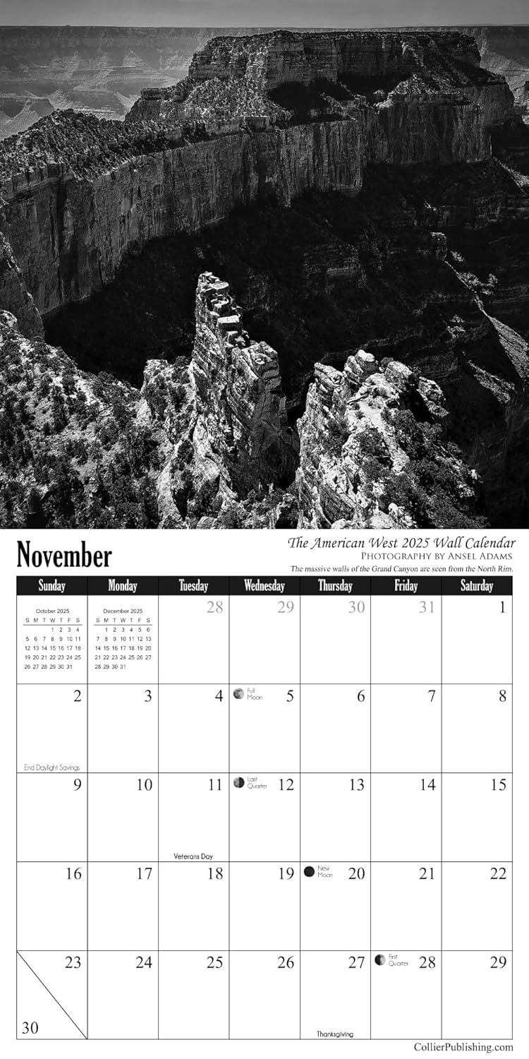 Ansel Adams 2025 Wall Calendar November