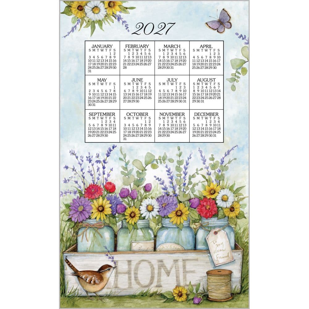 Home Floral 2027 Calendar Towel
