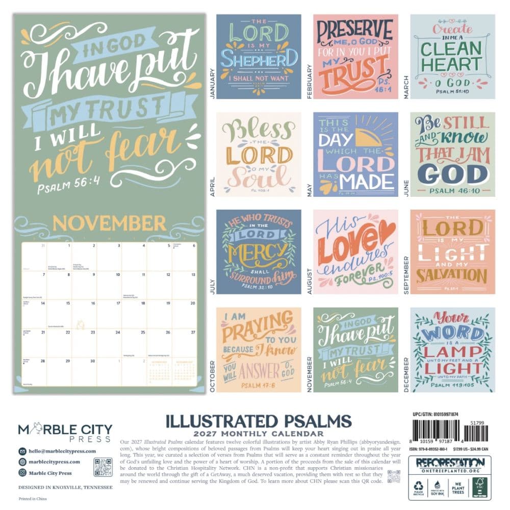 Illustrated Psalms 2027 Wall Calendar First Alternate Image