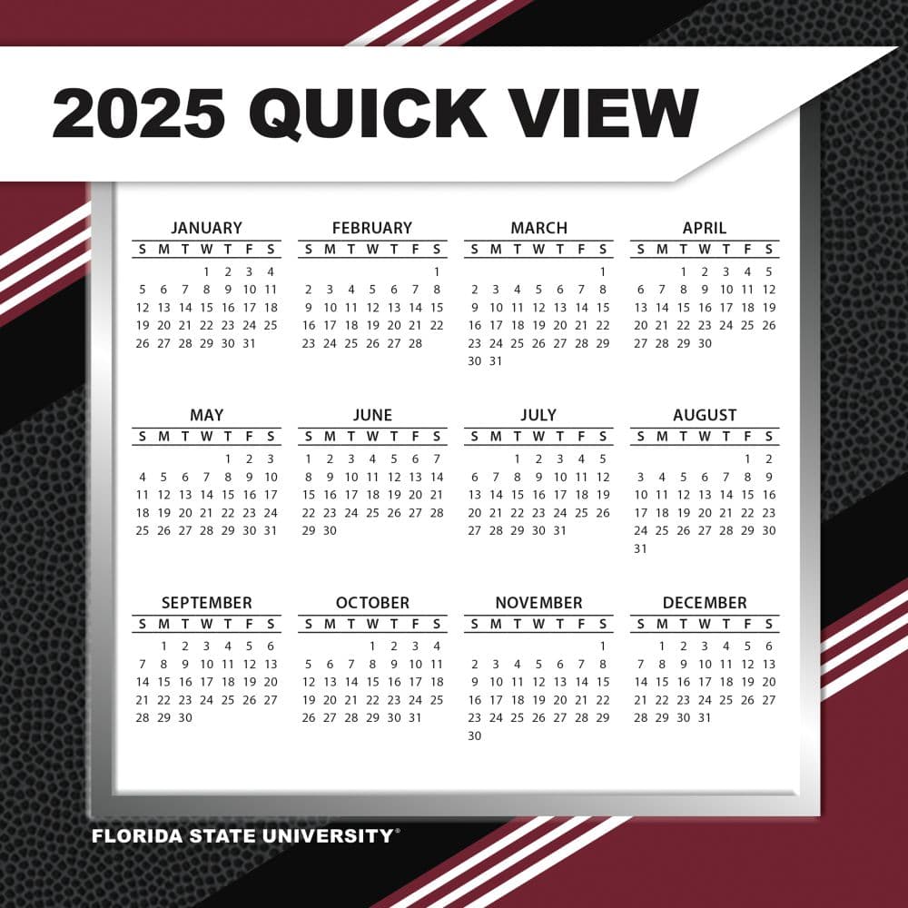 COL Florida State Seminoles 2025 Desk Calendar Third Alternate Image