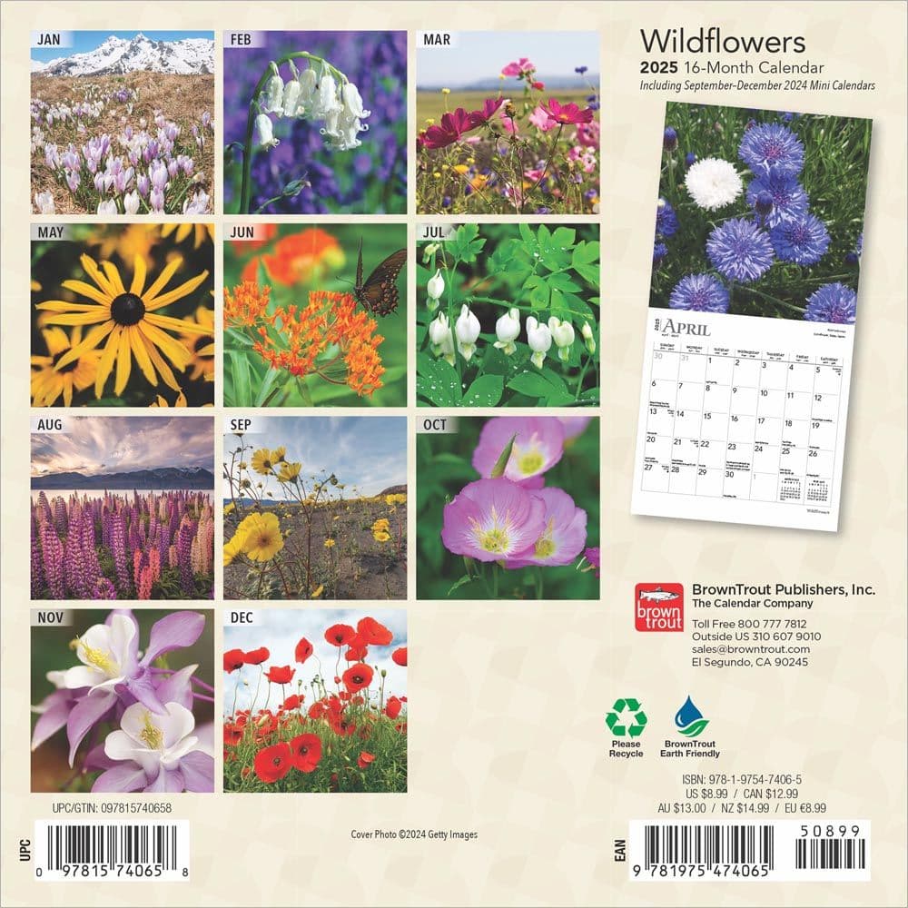 2025 Mini Calendar Wildflowers