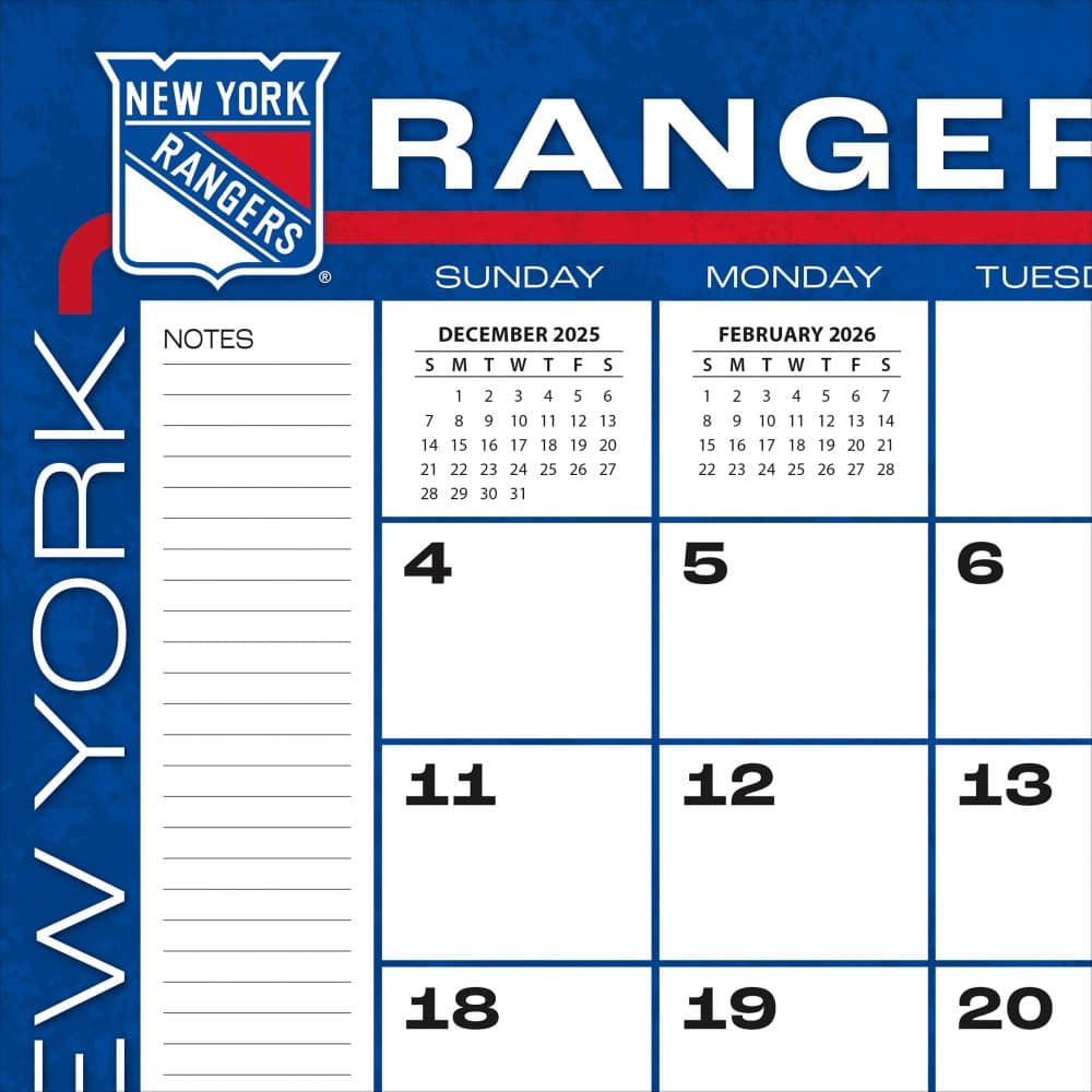 NHL New York Rangers Small 2026 Desk Pad First Alternate Image