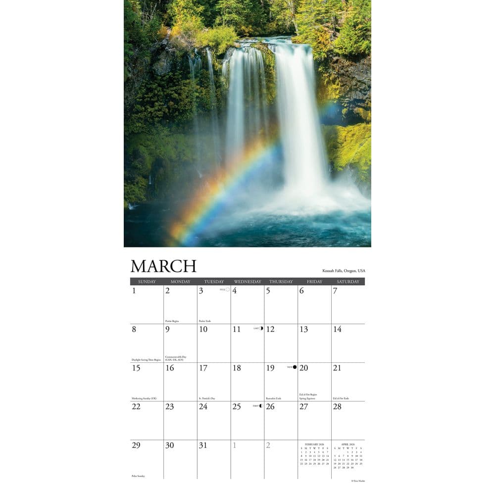 Waterfalls 2026 Wall Calendar Second Alternate Image