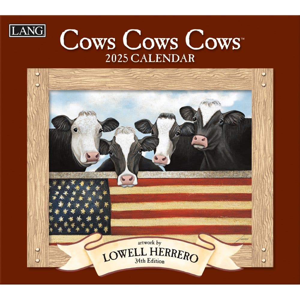 Cows Cows Cows by Lowell Herrero 2025 Wall Calendar