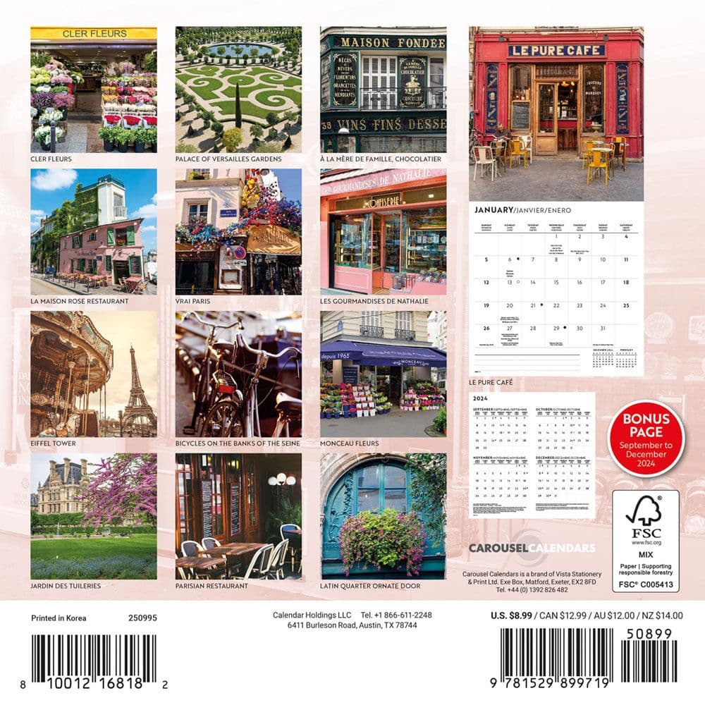 Parisian Lifestyle 2025 Mini Wall Calendar