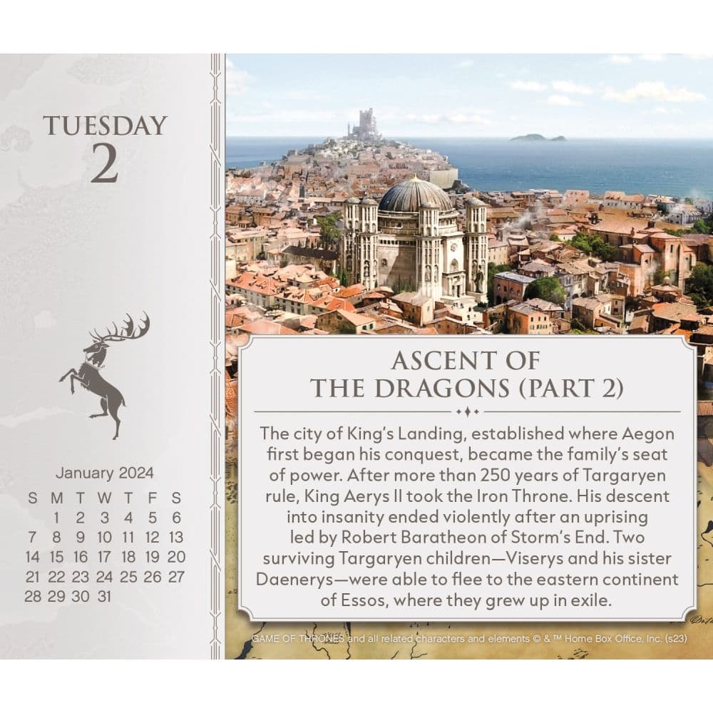 Game of Thrones 2024 Desk Calendar Third Alternate Image width=&quot;1000&quot; height=&quot;1000&quot;