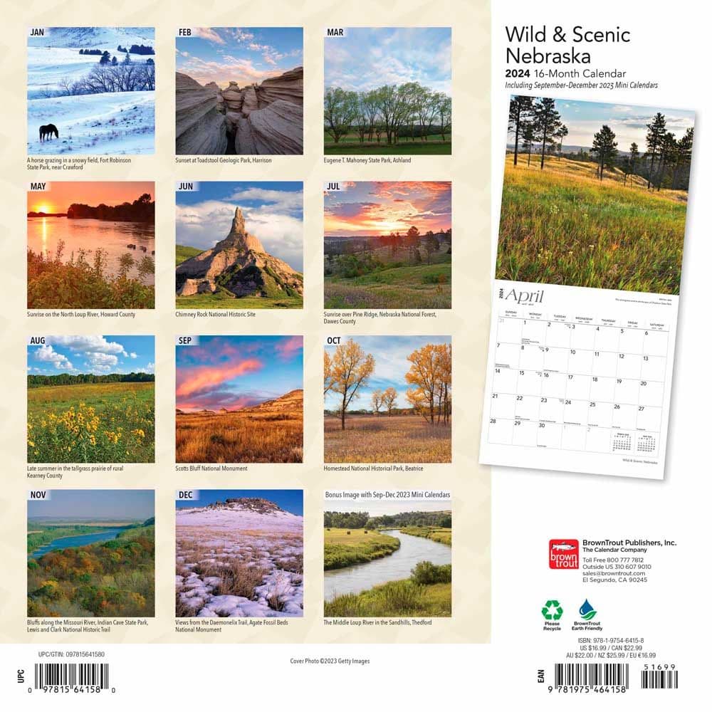 Nebraska Wild and Scenic 2024 Wall Calendar - Calendars.com
