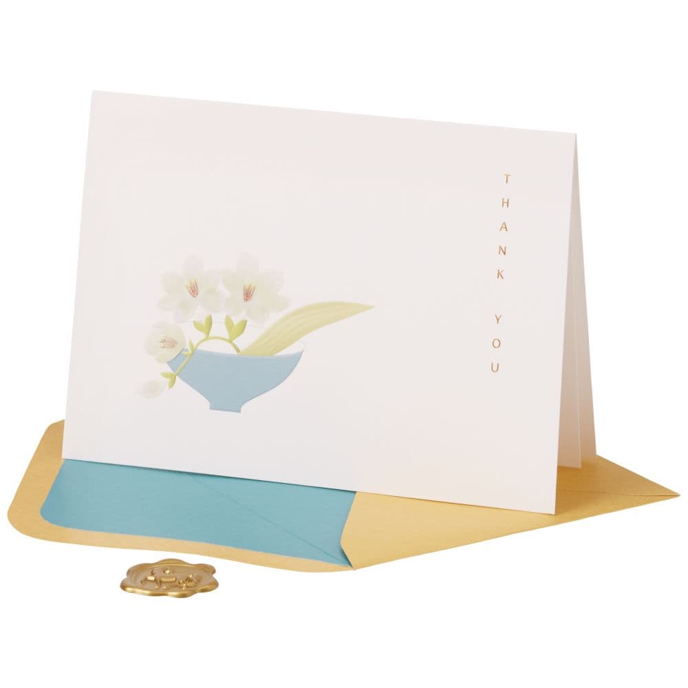 Flowers in Bowl Thank You Card Eighth Alternate Image width="1000" height="1000"