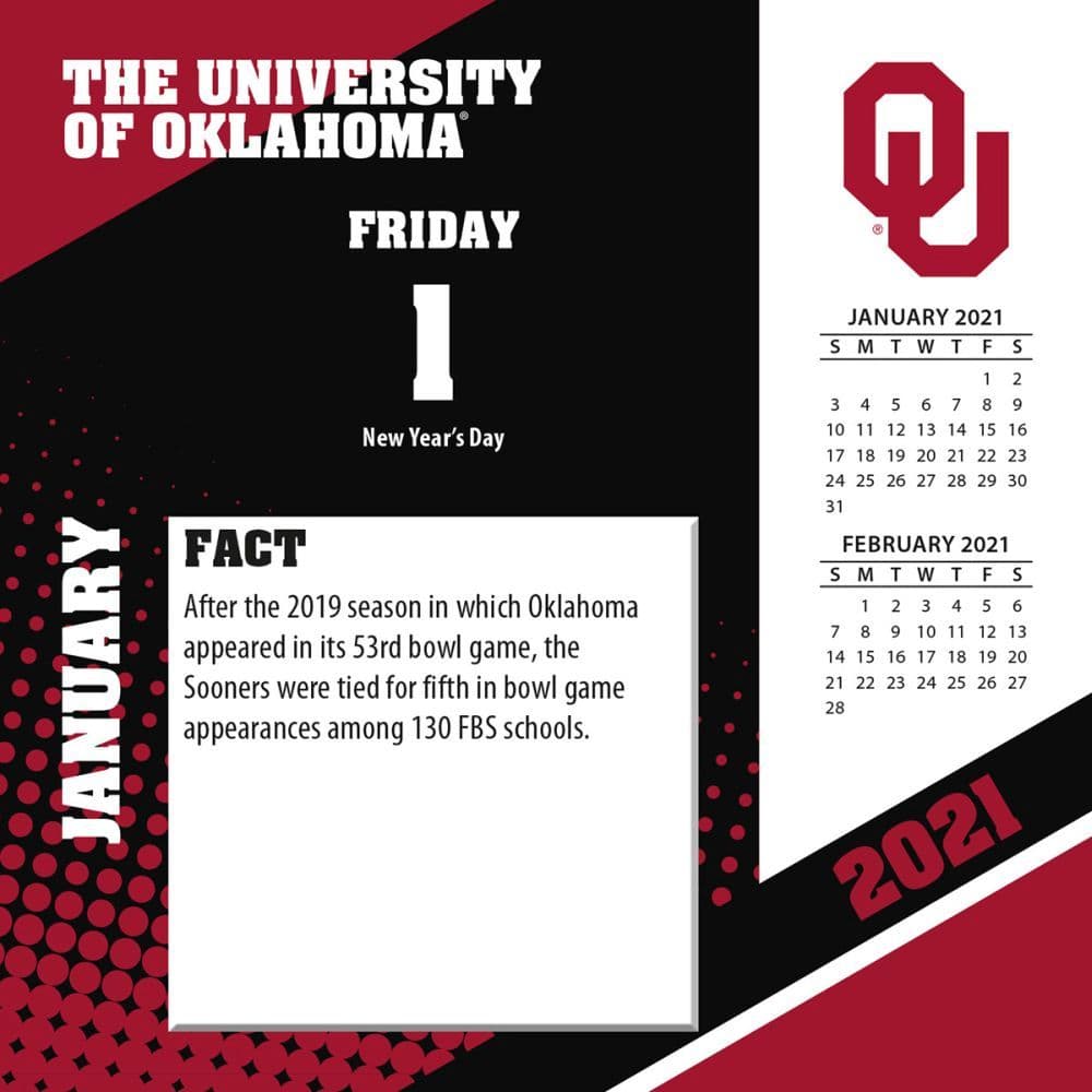 Oklahoma Sooners Desk Calendar