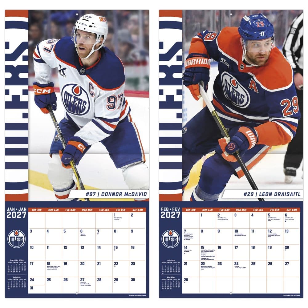 Edmonton Oilers Bilingual French 2027 Wall Calendar Fifth Alternate Image