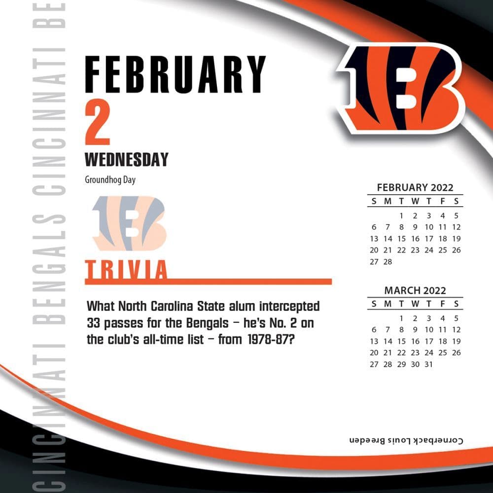 NFL Cincinnati Bengals 2022 Desk Calendar