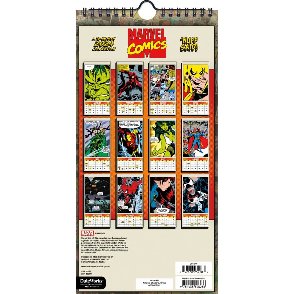 Marvel Comics 2024 Slim Wall Calendar Alternate Image 5