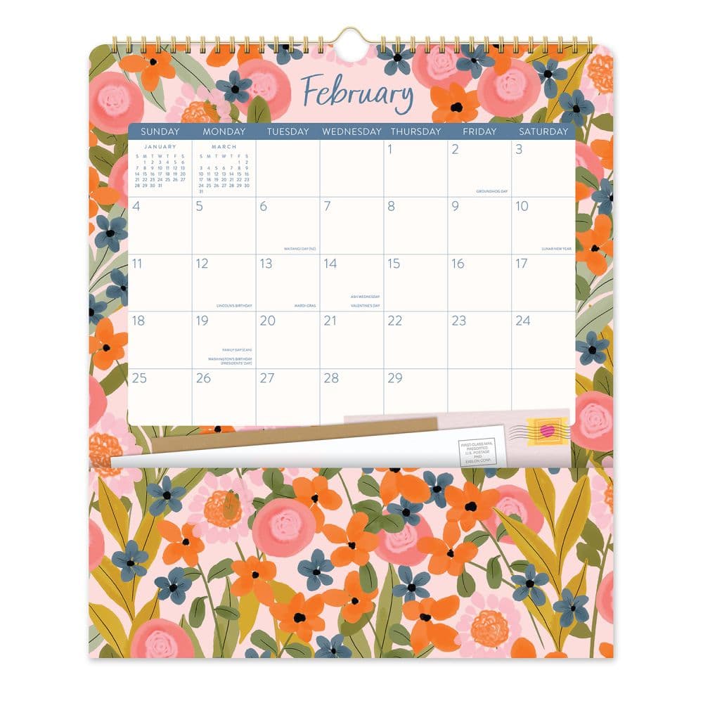 Secret Garden Pockets Plus 2025 Wall Calendar