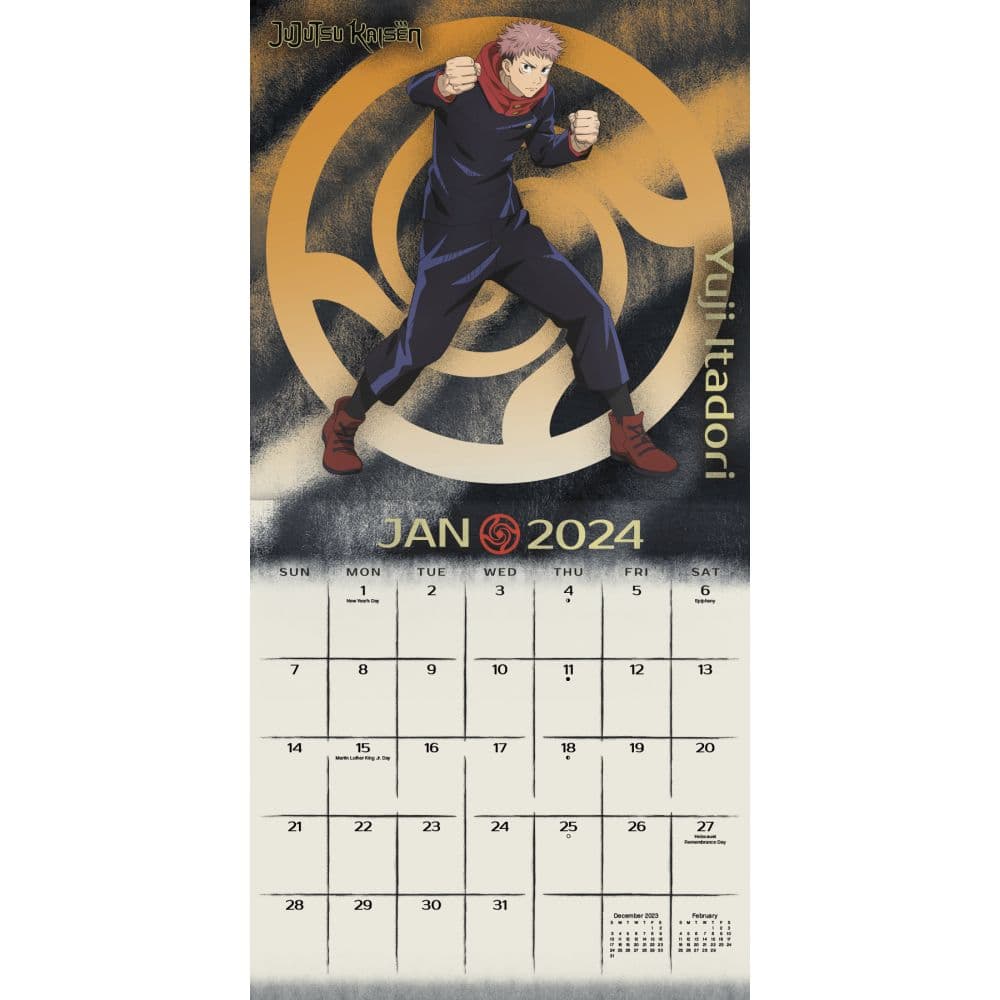 Jujutsu Kaisen 2025 Wall Calendar