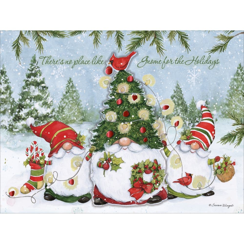 Holiday Gnomes Luxe Christmas Cards Main