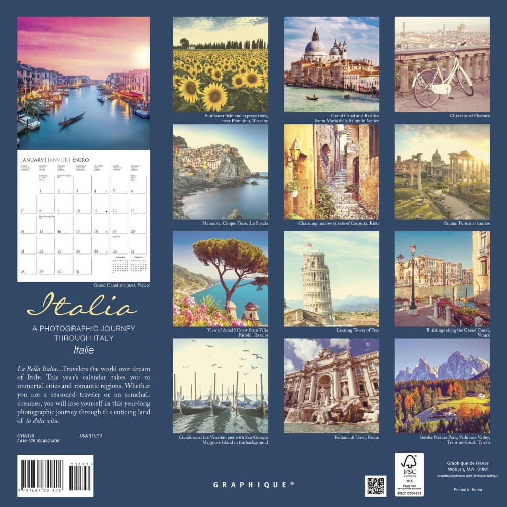 Italia 2024 Wall Calendar