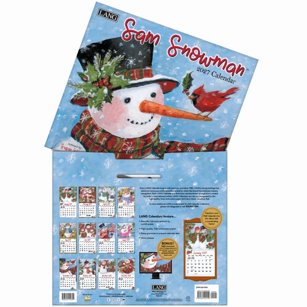 Sam Snowman 2027 Wall Calendar by Susan Winget First Alternate Image