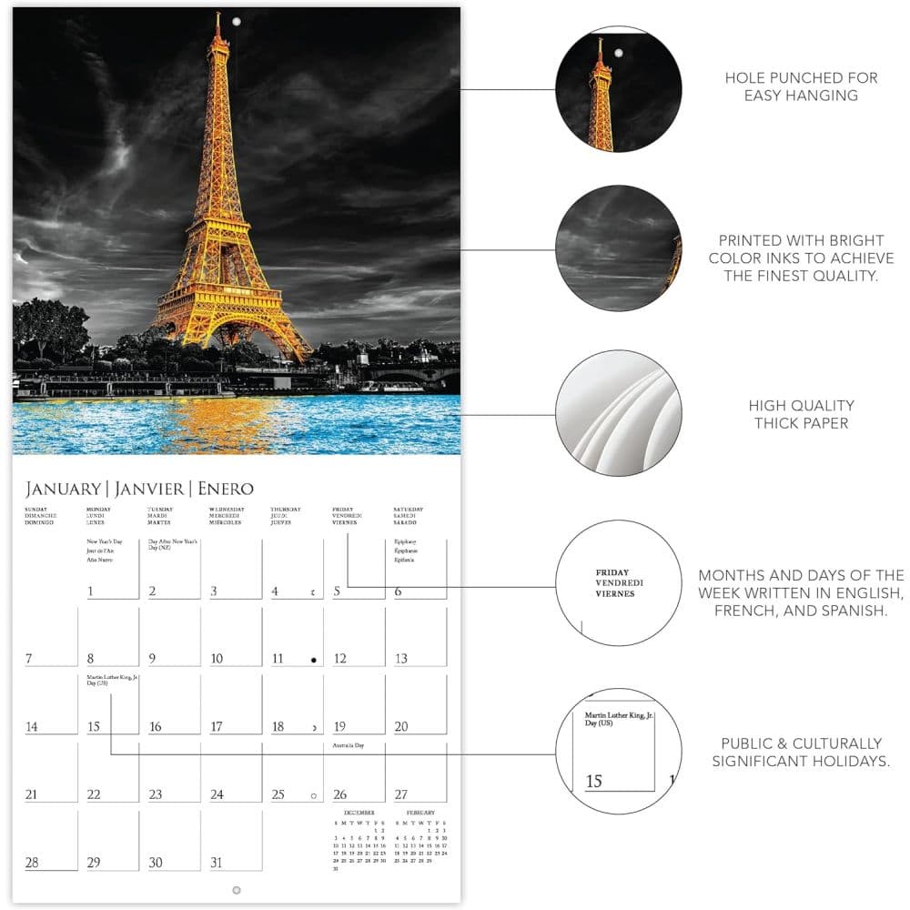 Paris Glitz 2024 Mini Wall Calendar Fourth Alternate Image width=&quot;1000&quot; height=&quot;1000&quot;