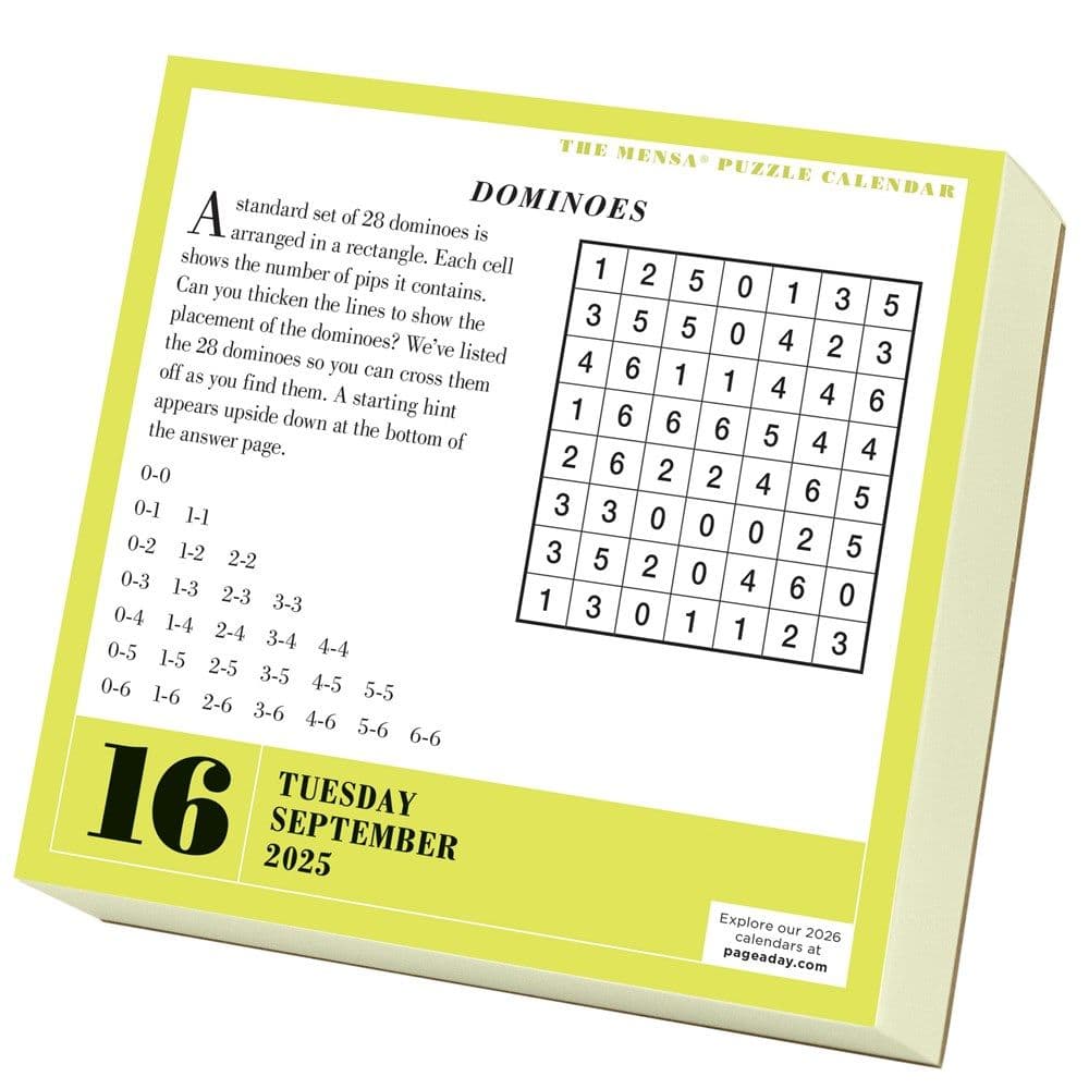 Mensa Brain Puzzlers 2025 Desk Calendar First Alternate Image width="1000" height="1000"