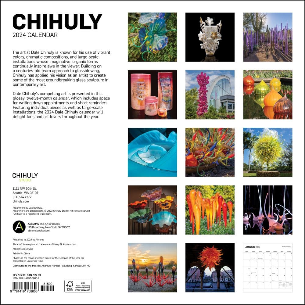 Chihuly 2024 Wall Calendar