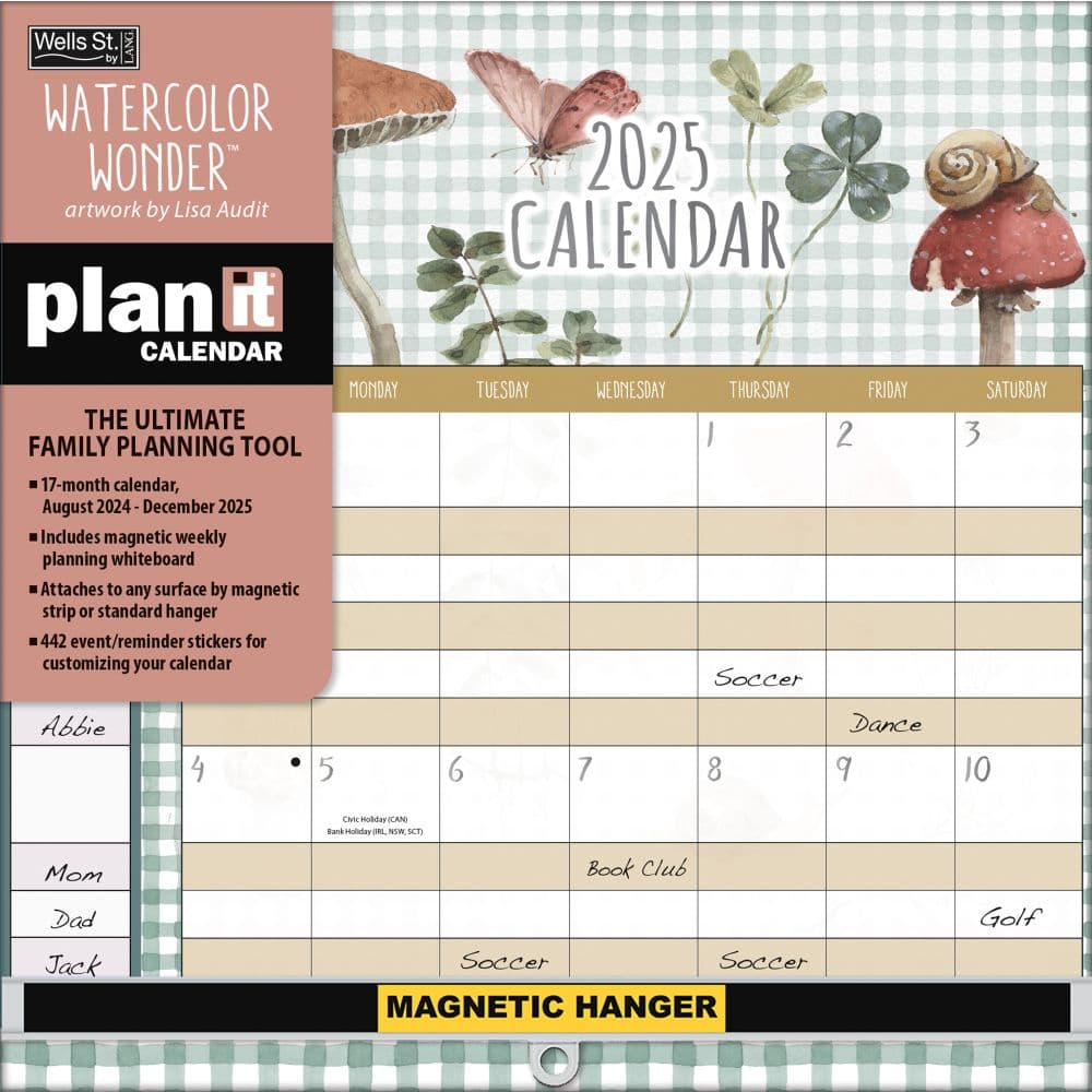 Watercolor Wonder by Lisa Audit 2025 PlanIt Calendar