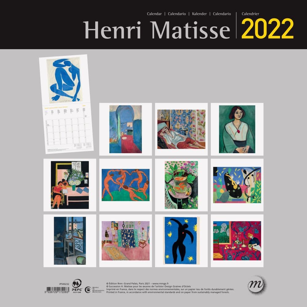 Matisse Rmn 2022 Wall Calendar - Calendars.com