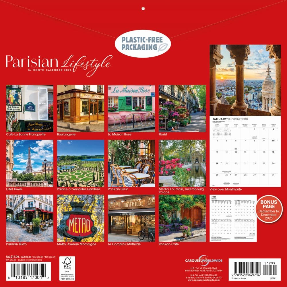 Parisian Lifestyle 2026 Wall Calendar First Alternate Image