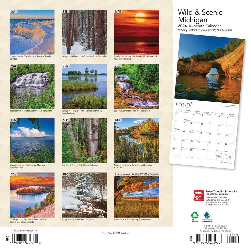 Michigan Wild and Scenic 2024 Wall Calendar