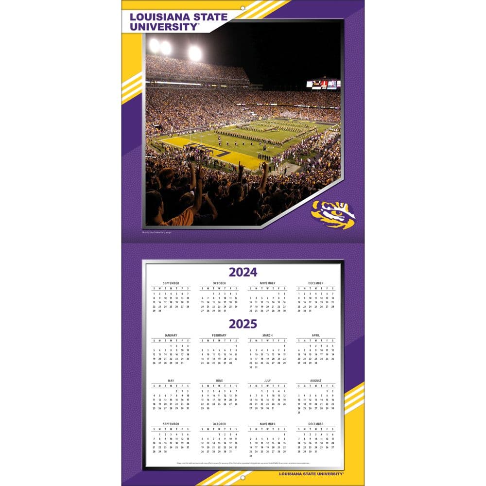 Louisiana State University Tigers 2025 Wall Calendar_ALT2