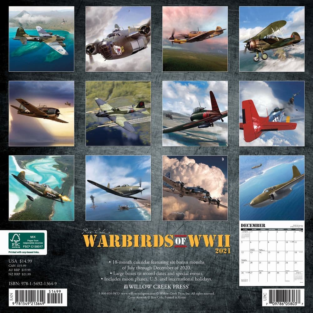 Warbirds of WWII Wall Calendar - Calendars.com