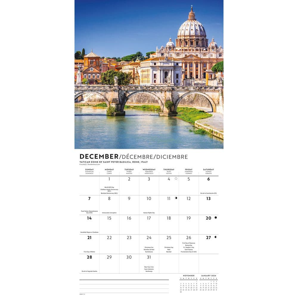 Passport to the World 2025 Mini Wall Calendar Fourth Alternate Image width=&quot;1000&quot; height=&quot;1000&quot;