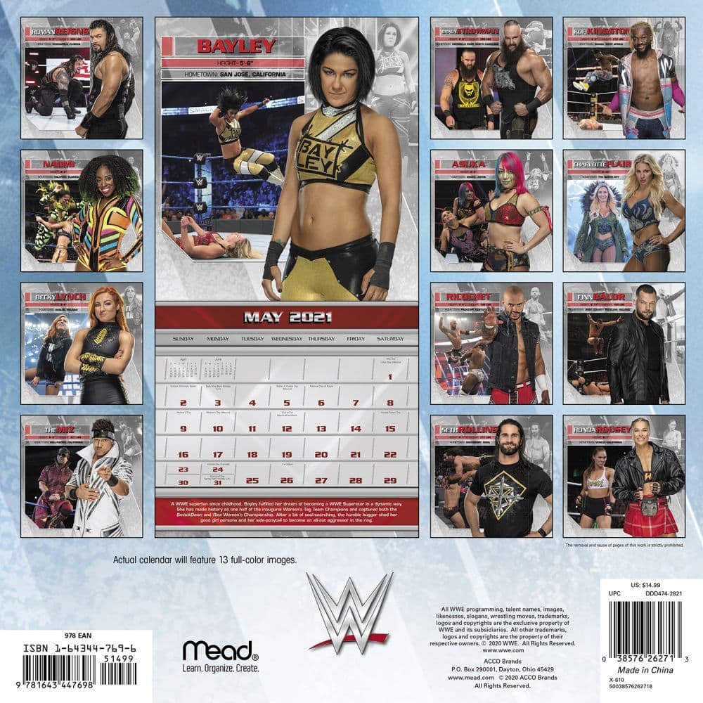 [High Resolution] Wwe 2023 Wall Calendar