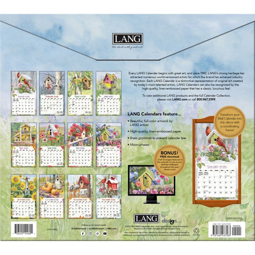 Birdhouses 2026 Wall Calendar by Tim Coffey_ALT2