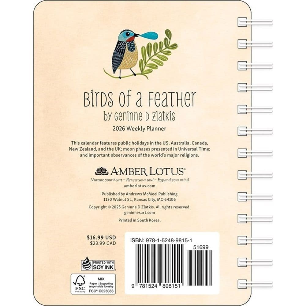 Birds of a Feather Weekly 2026 Planner First Alternate Image