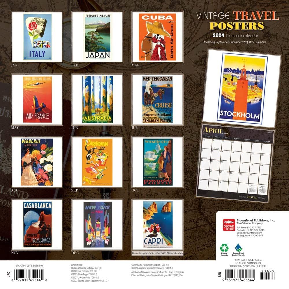 Vintage Travel Posters 2024 Poster Wall Calendar First Alternate Image width=&quot;1000&quot; height=&quot;1000&quot;