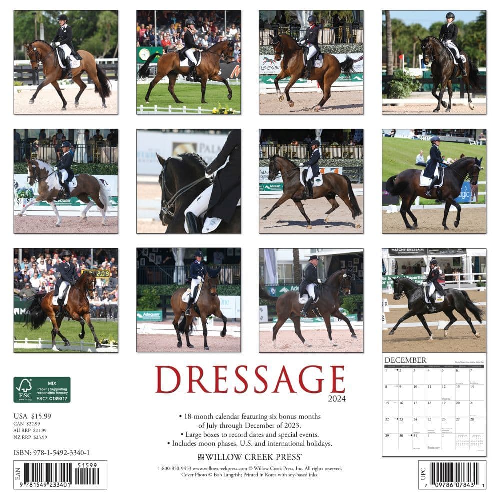 Dressage 2024 Wall Calendar