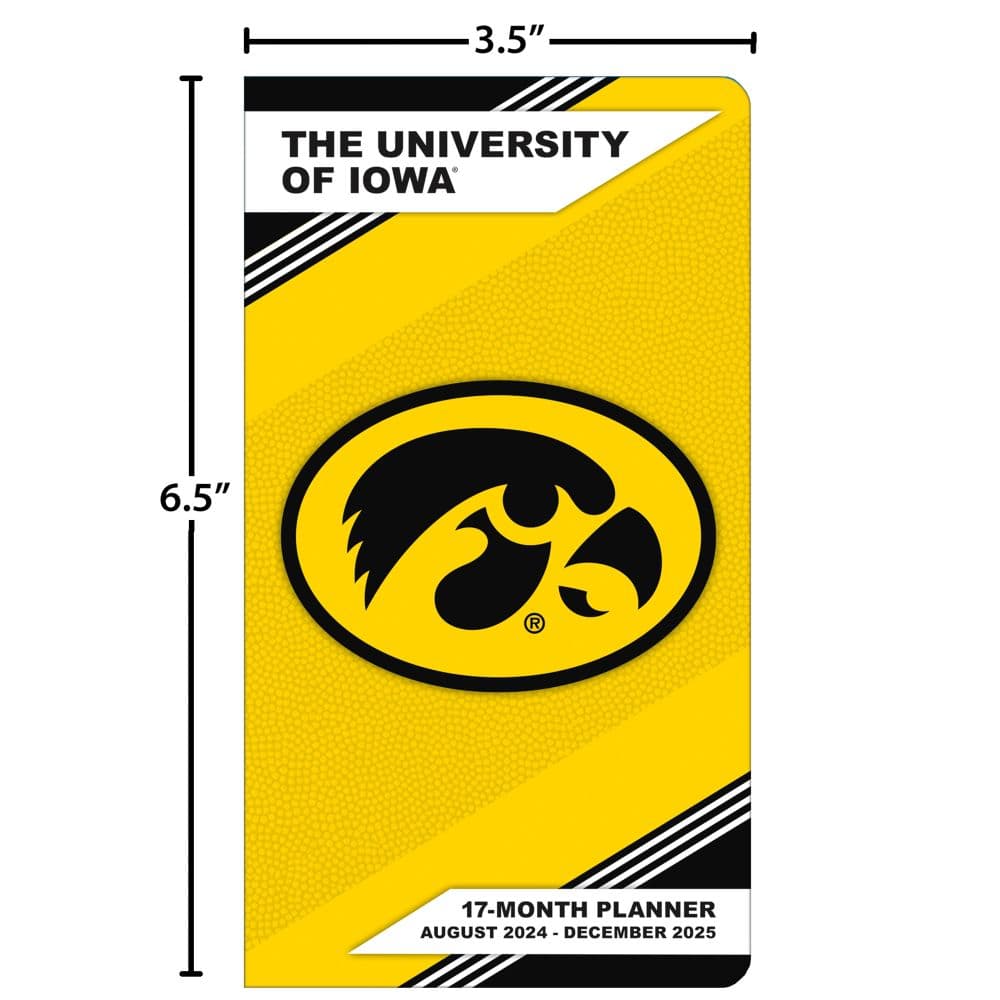 Iowa Hawkeyes 2025 Pocket Planner size dimensions