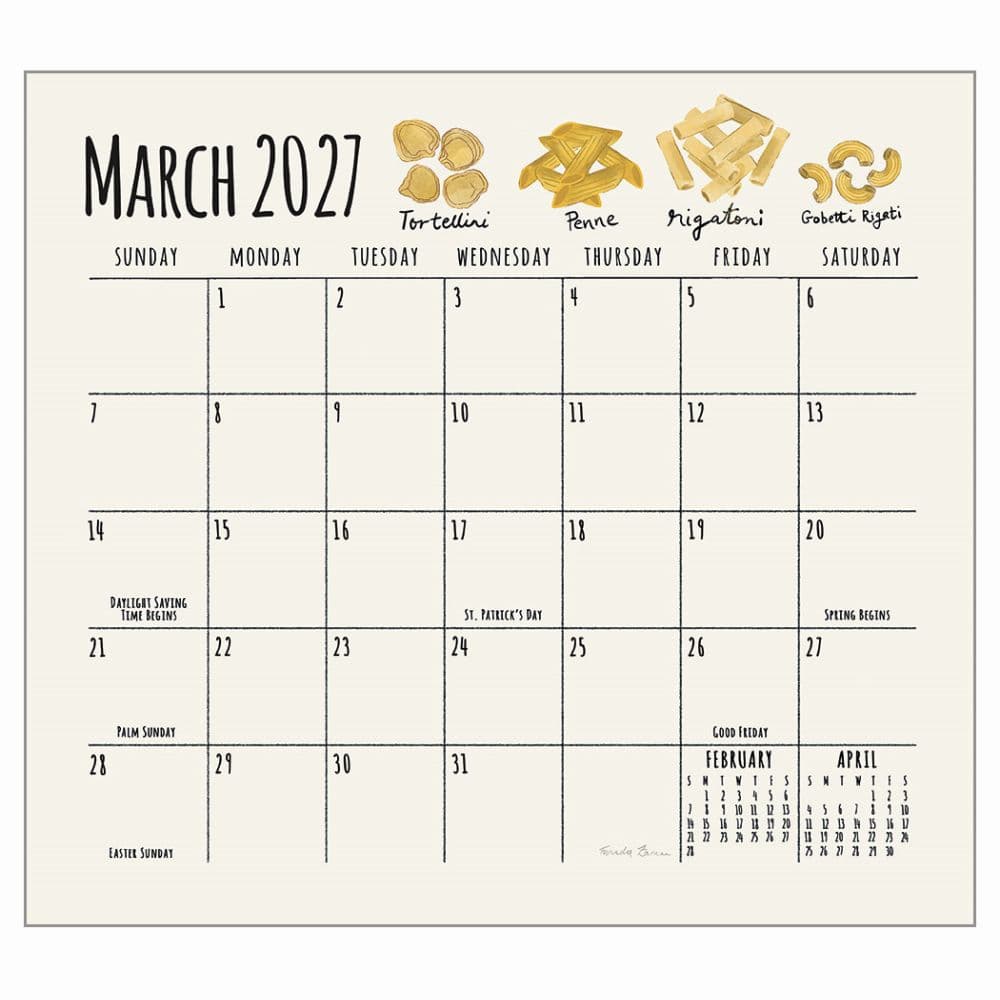 Pasta 2027 Wall Calendar Second Alternate Image