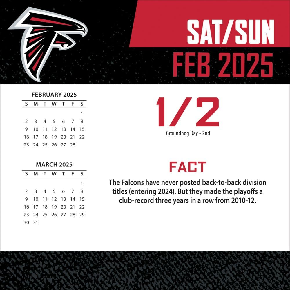 NFL Atlanta Falcons 2025 Desk Calendar Second Alternate Image