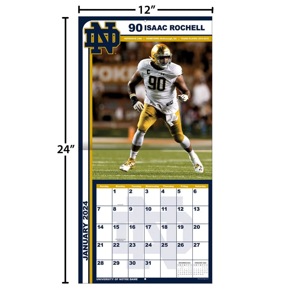 COL Notre Dame Fighting Irish 2024 Wall Calendar Fourth Alternate Image width=&quot;1000&quot; height=&quot;1000&quot;