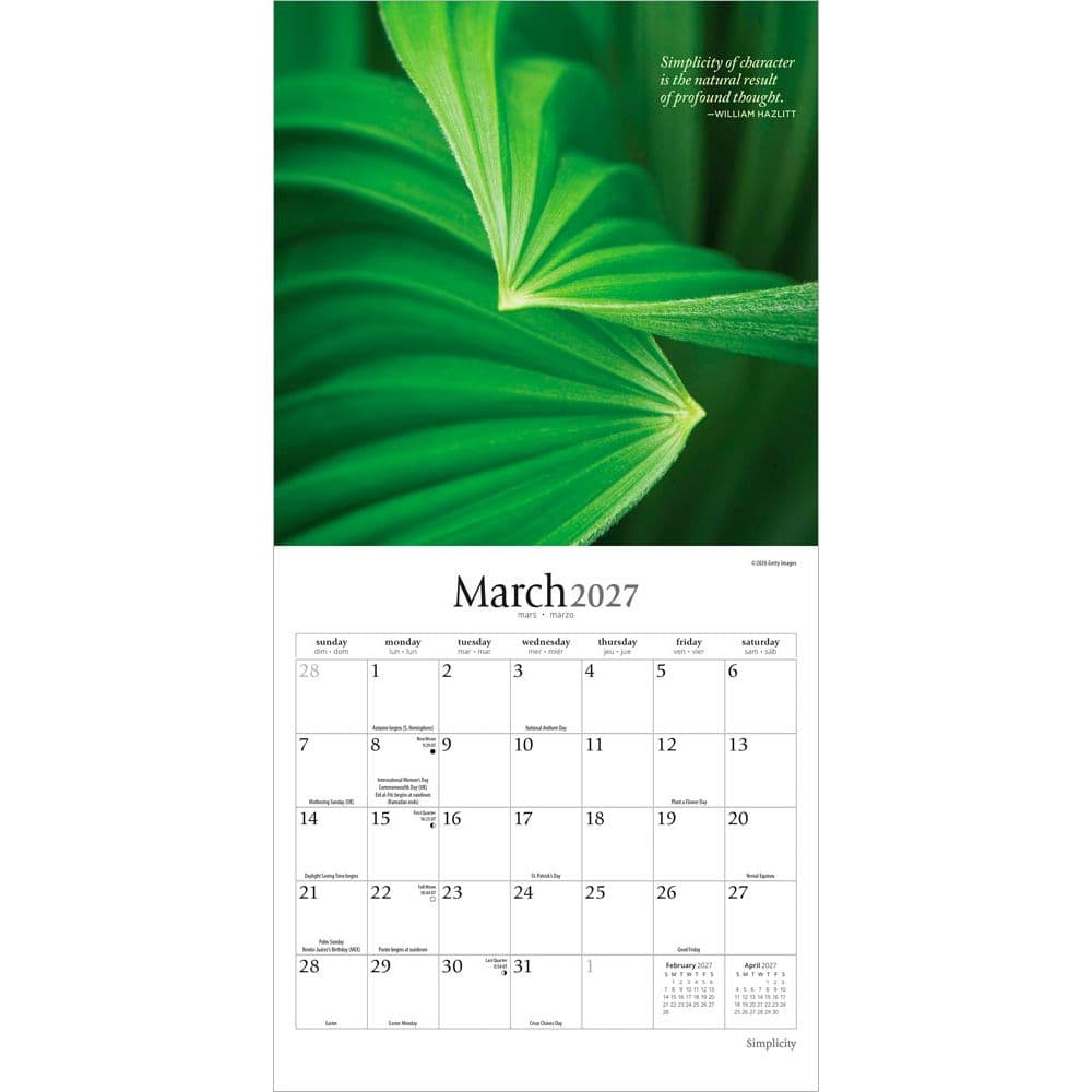 Simplicity 2027 Mini Wall Calendar Second Alternate Image