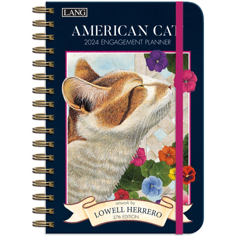 Large Cat Lover's 2024 Planner with Adorable Anime Cat-Themed