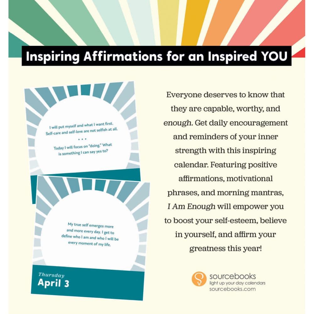 I Am Enough Affirmations 2025 Desk Calendar First Alternate Image width=&quot;1000&quot; height=&quot;1000&quot;