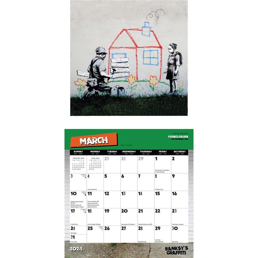 Banksys Graffiti 2024 Mini Wall Calendar