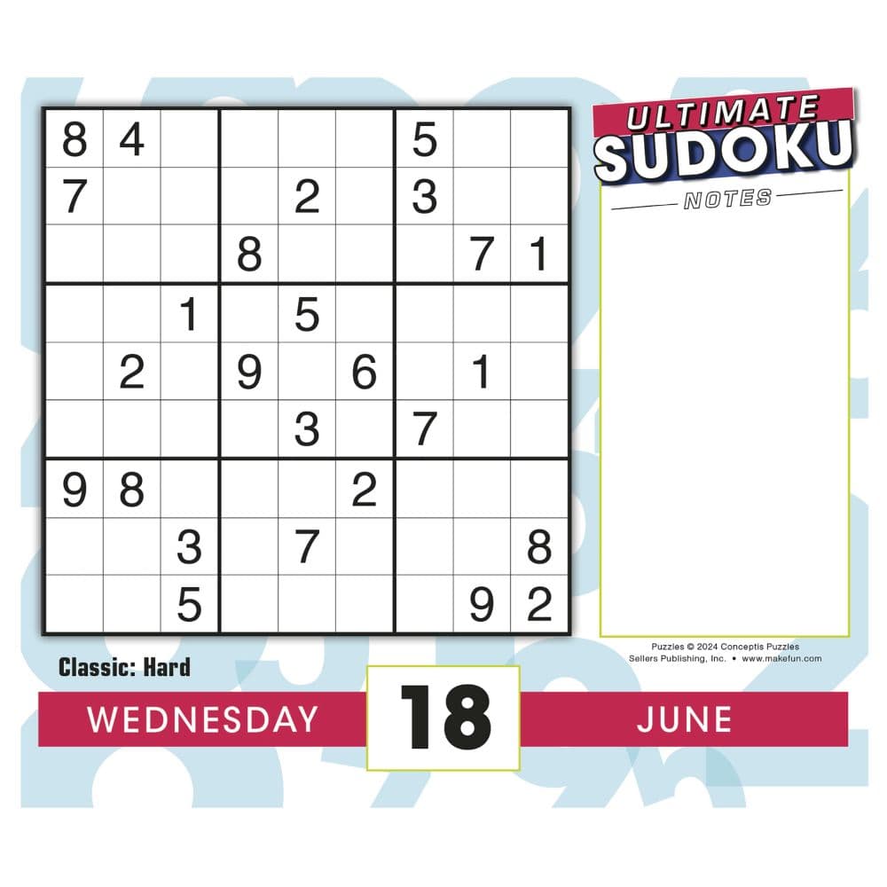 Ultimate Sudoku 2025 Desk Calendar