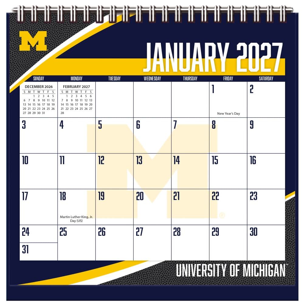 Michigan Wolverines 2027 Easel Desk Calendar First Alternate Image