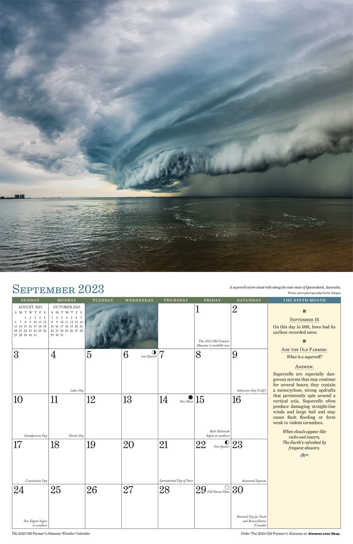Old farmers almanac weather 2023 wall calendar calendars