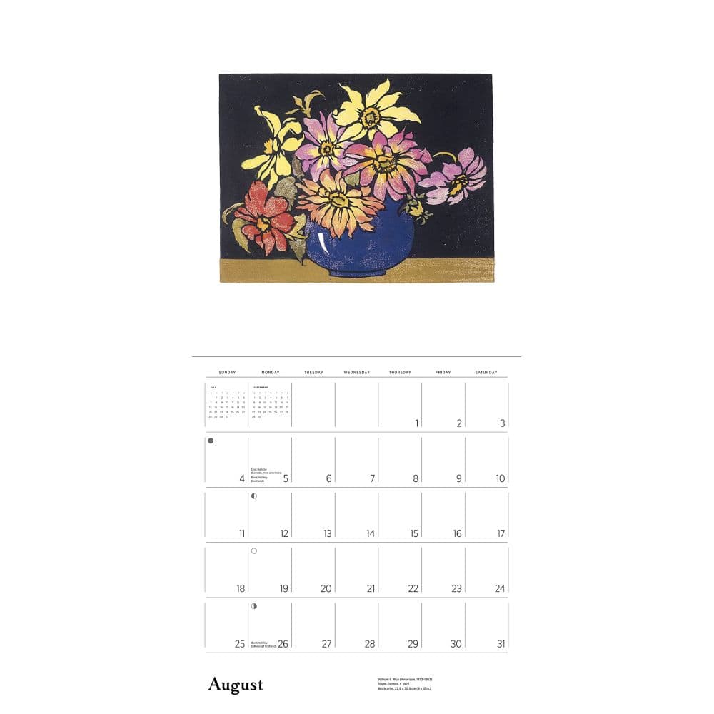 William Rice Arts and Craft 2024 Wall Calendar