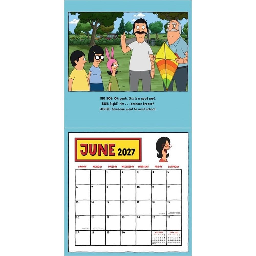 Bobs Burgers 2027 Wall Calendar Fourth Alternate Image